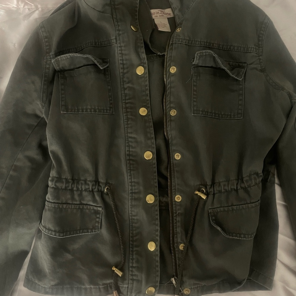 paris blues olive green utility jacket